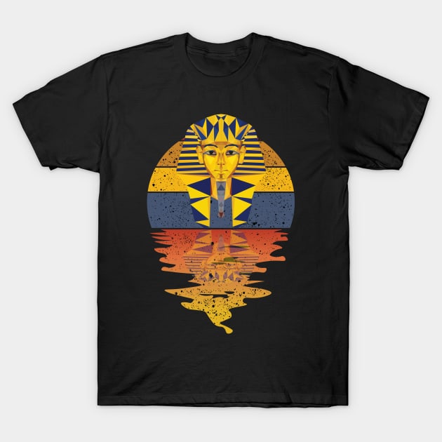 vintage Pharaoh reflected on lights of moon T-Shirt by mutarek
